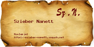 Szieber Nanett névjegykártya